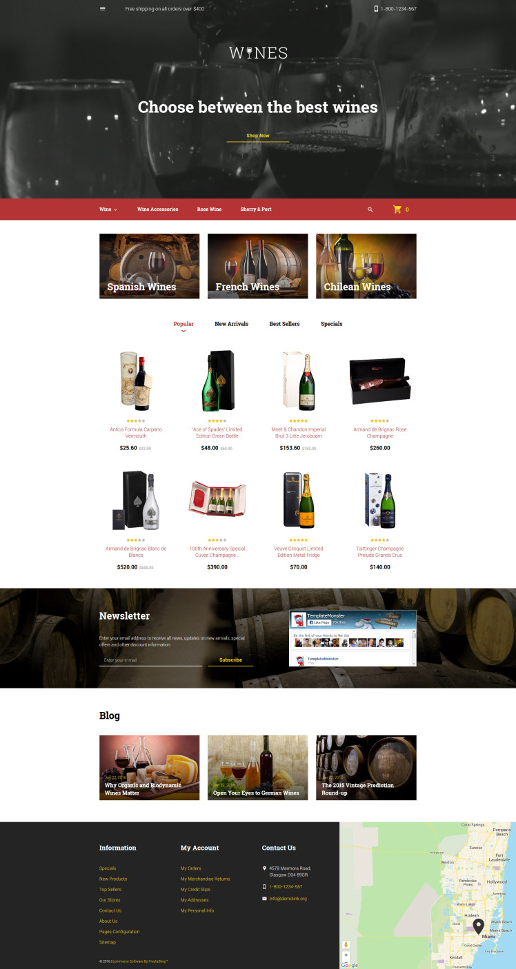 Wines PrestaShop Themes