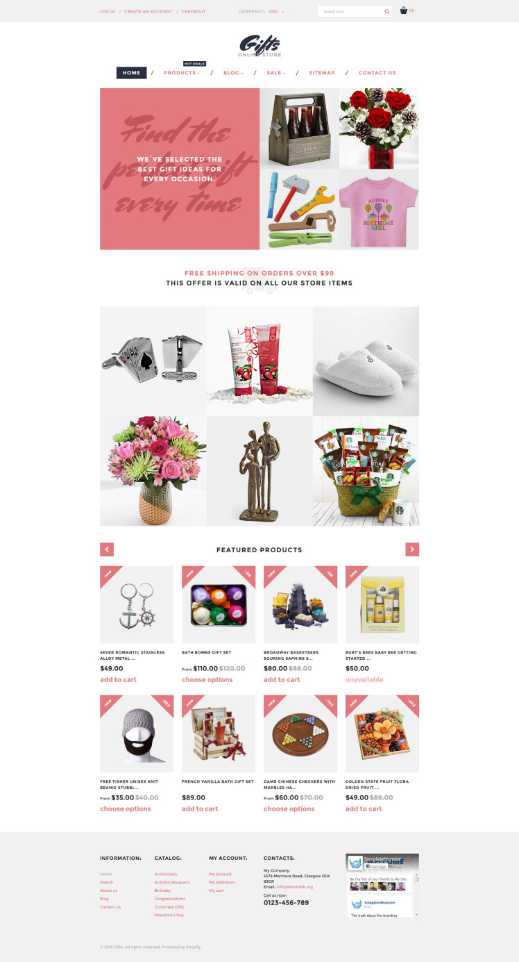 Gifts Online Store Shopify Theme #58278