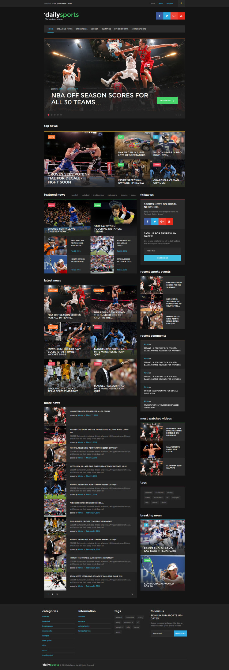 DailySports Sport Magazine WordPress Themes