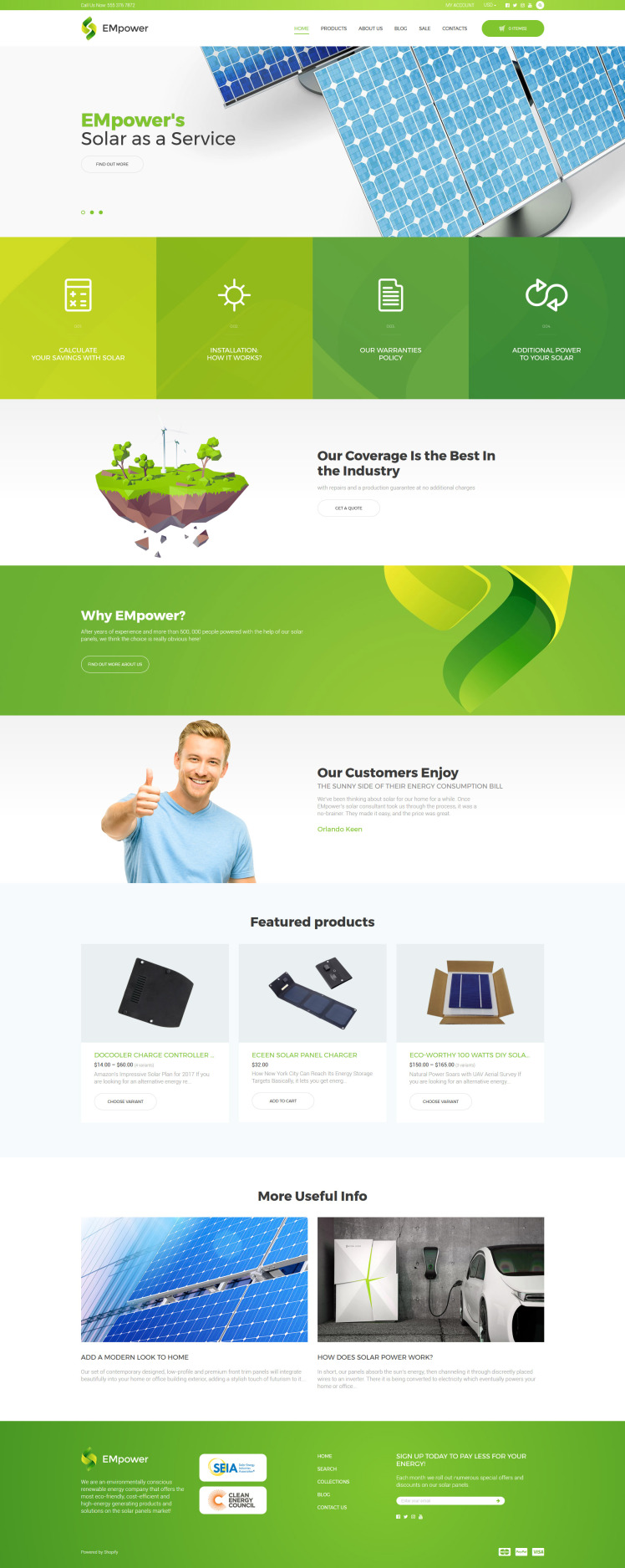 EMpower Solar Energy Shopify Theme #58455