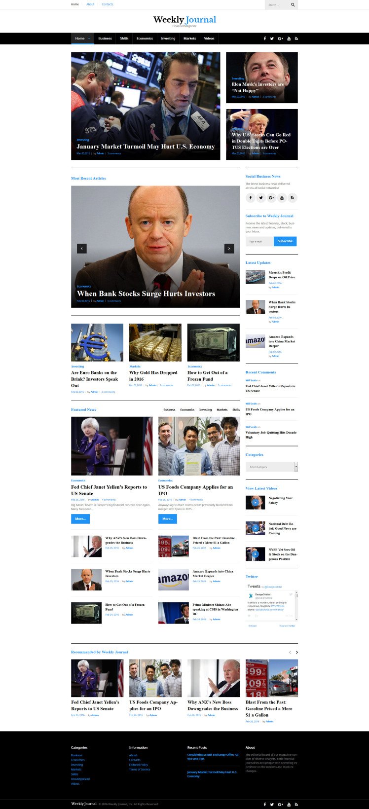 Financial News Magazine WordPress Themes