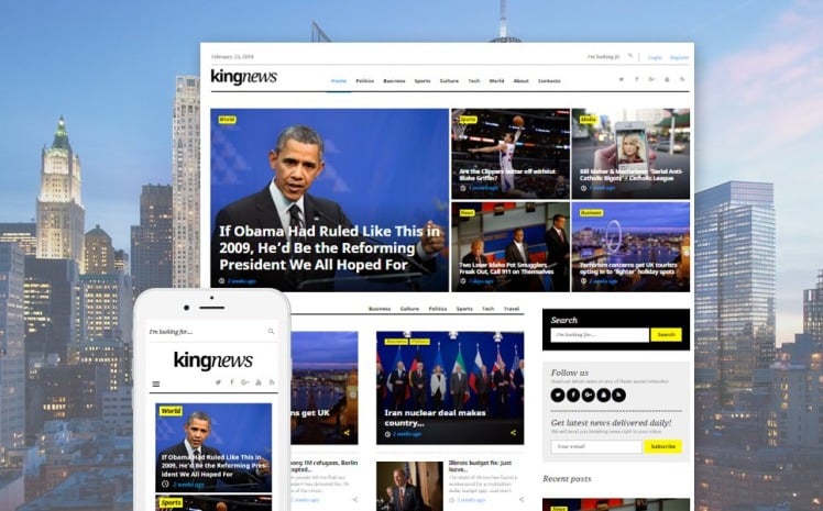 KingNews Magazine News Portal Blog WordPress Themes