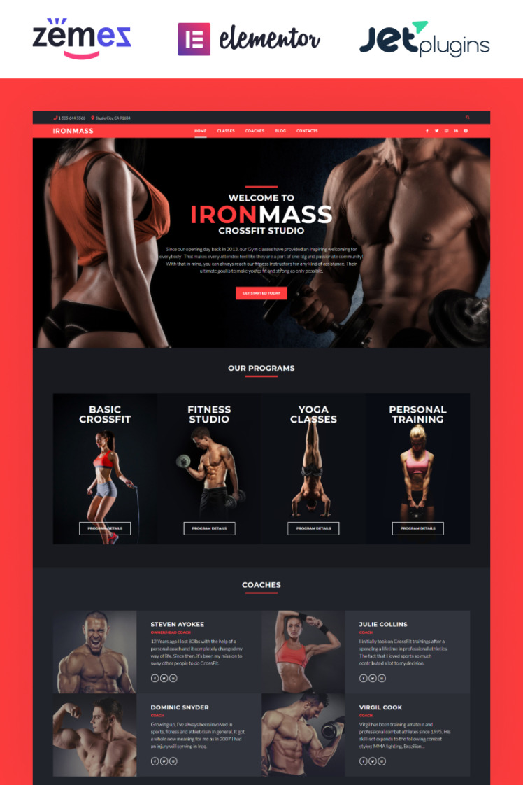 IronMass Gym Fitness Bodybuilding WordPress Themes