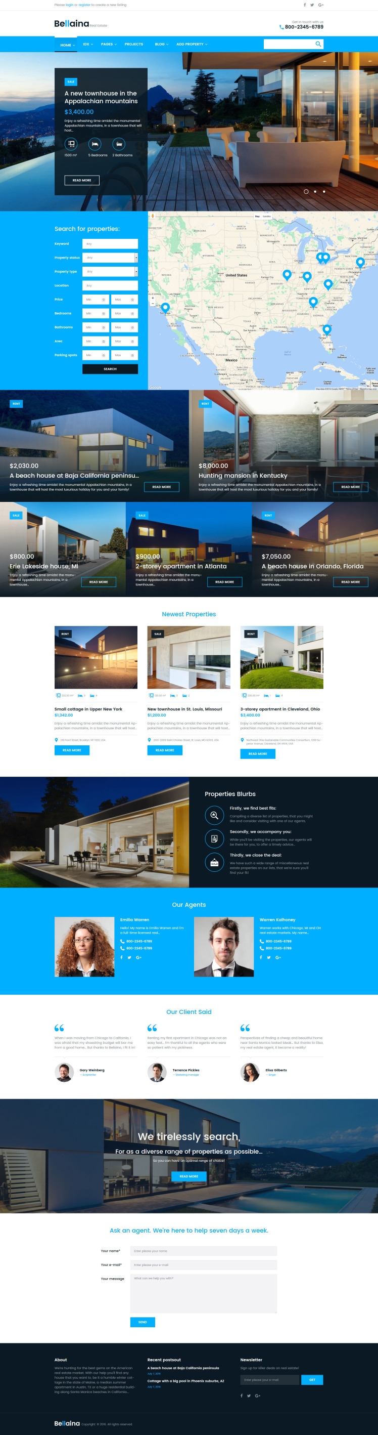 Bellaina Real Estate Responsive WordPress Themes