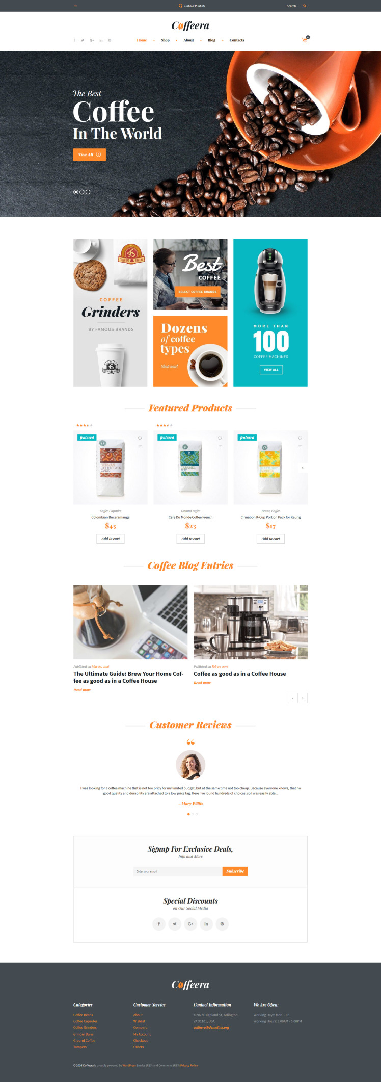 Coffee Shop WooCommerce Theme