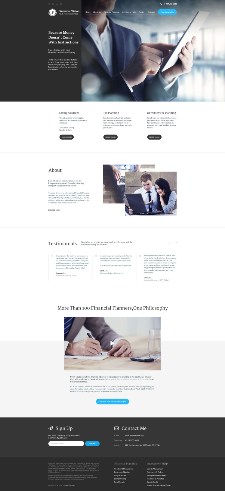 Financial Vision Website Template #58723