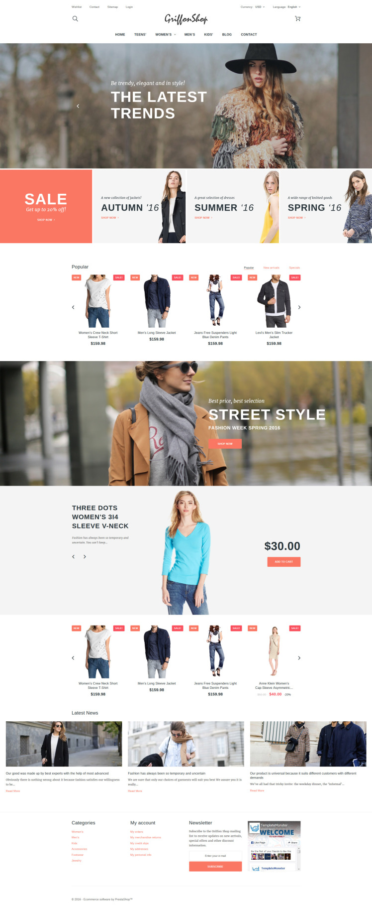 Griffon Shop Apparel PrestaShop Themes