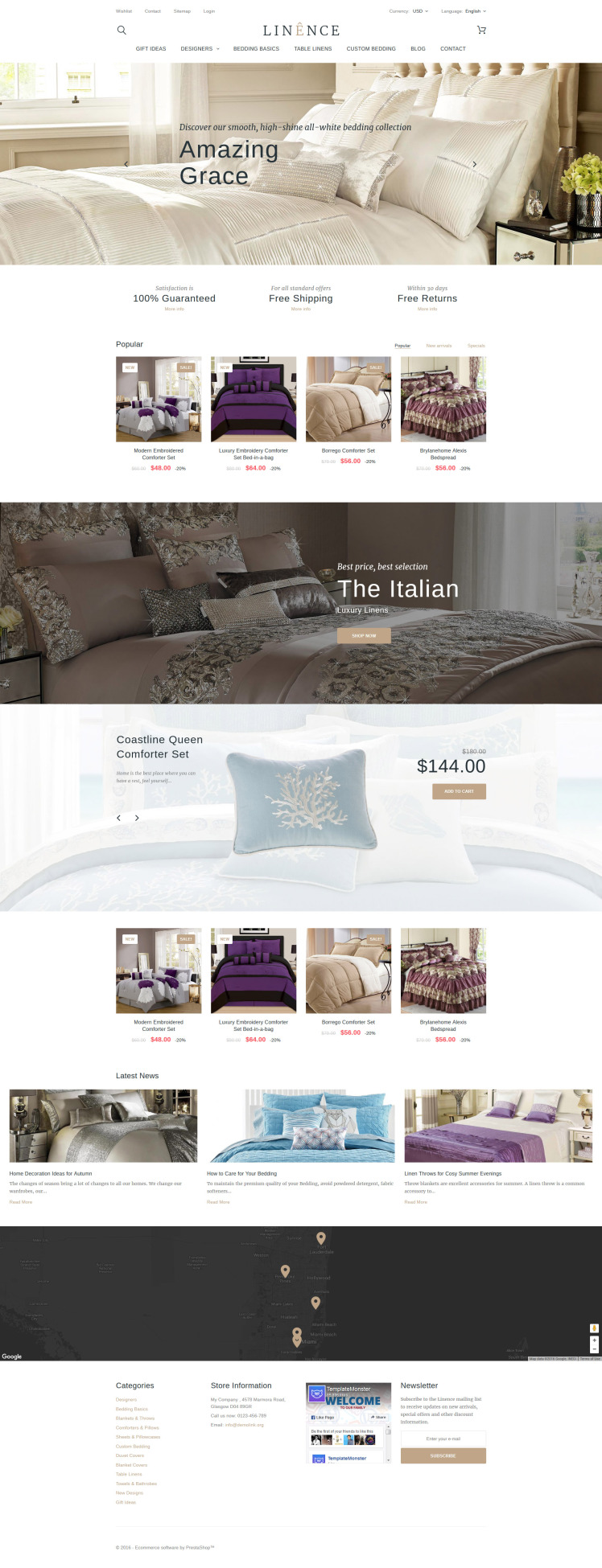Linence Bed Linen PrestaShop Themes