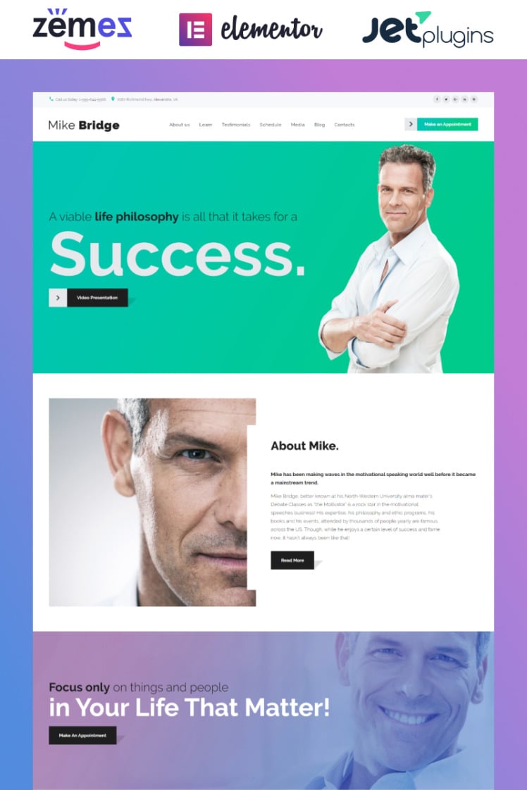 Mike Bridge Motivational Coach WordPress Theme