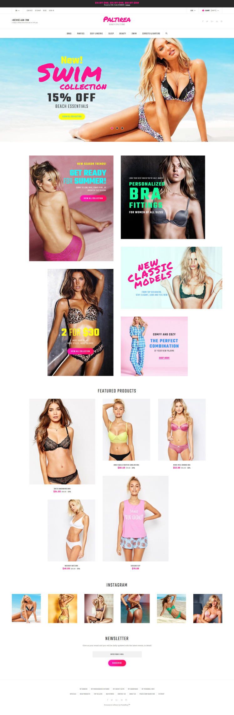 Paltirea Lingerie Responsive PrestaShop Themes