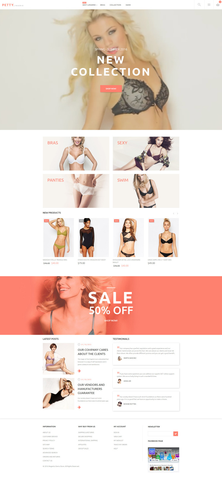 Petty Lingerie Store Magento Themes