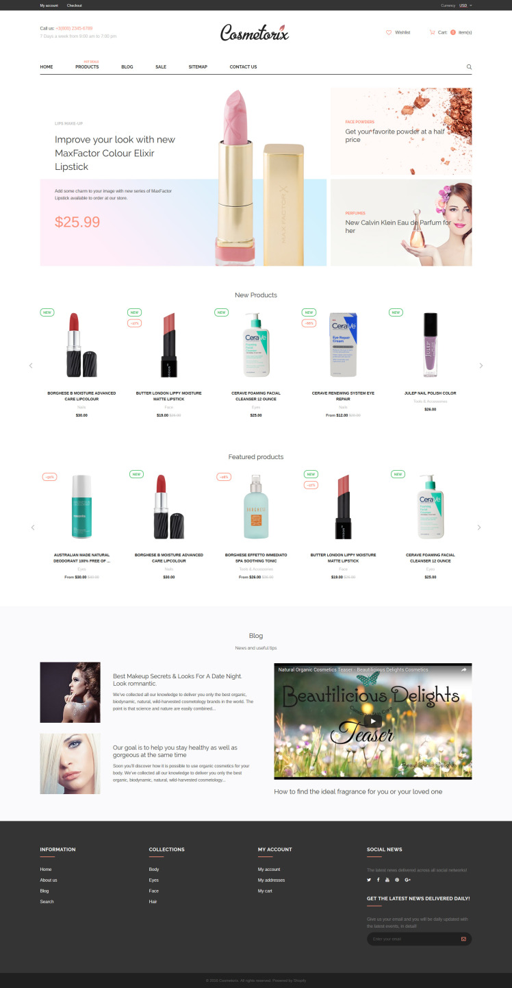 Cosmetorix Shopify Theme #59087