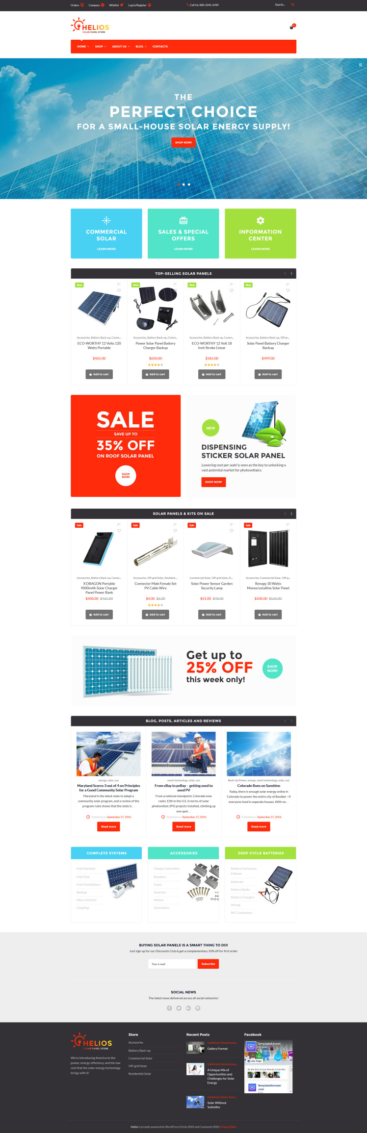 Helios Solar Panels and Accessories Store WooCommerce Theme