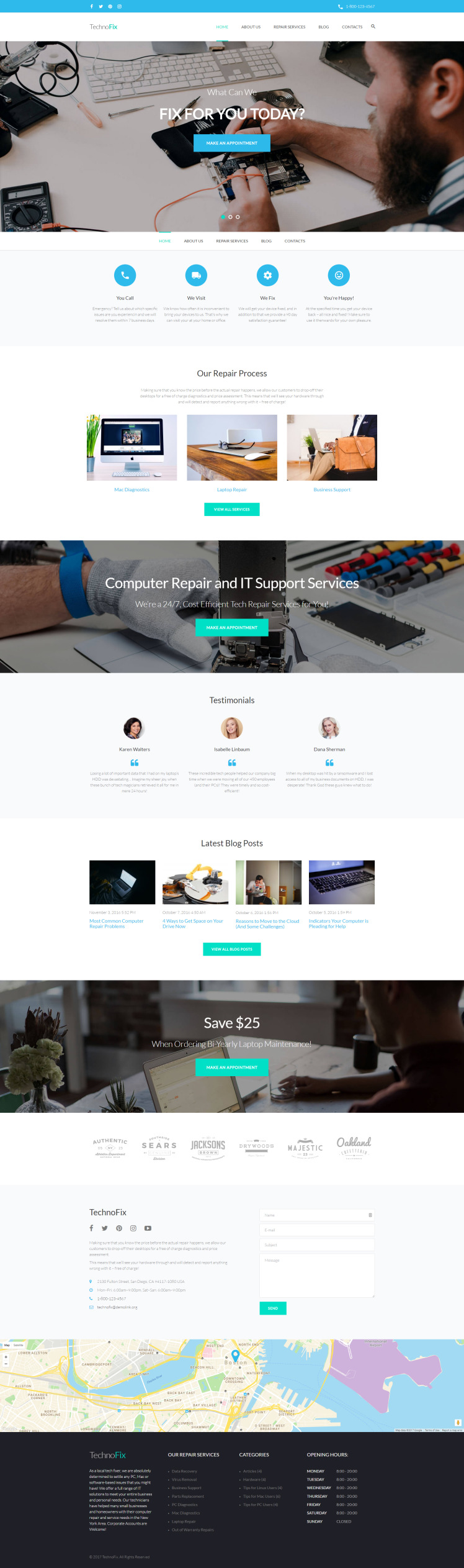 TechnoFix Tech Repair Company Responsive WordPress Themes