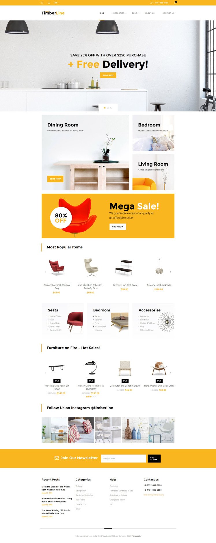 Timberline Furniture Store WooCommerce Theme