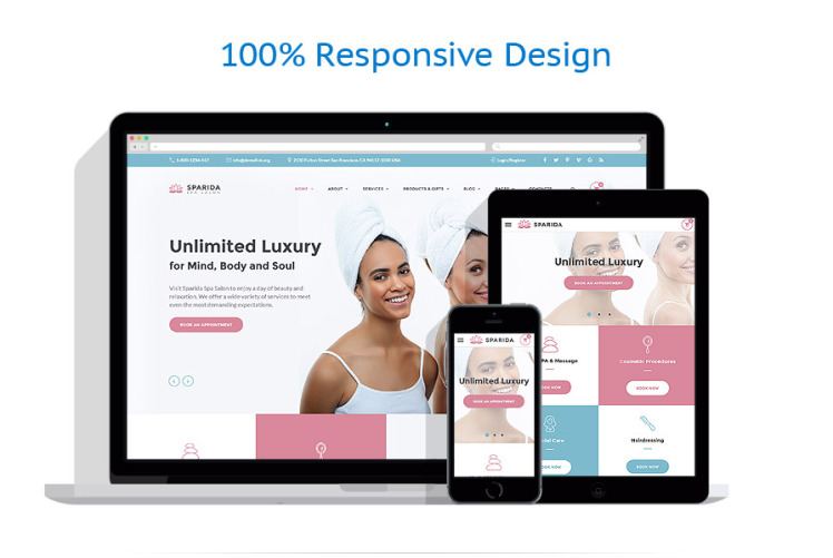 Beauty Responsive Website Template #60044