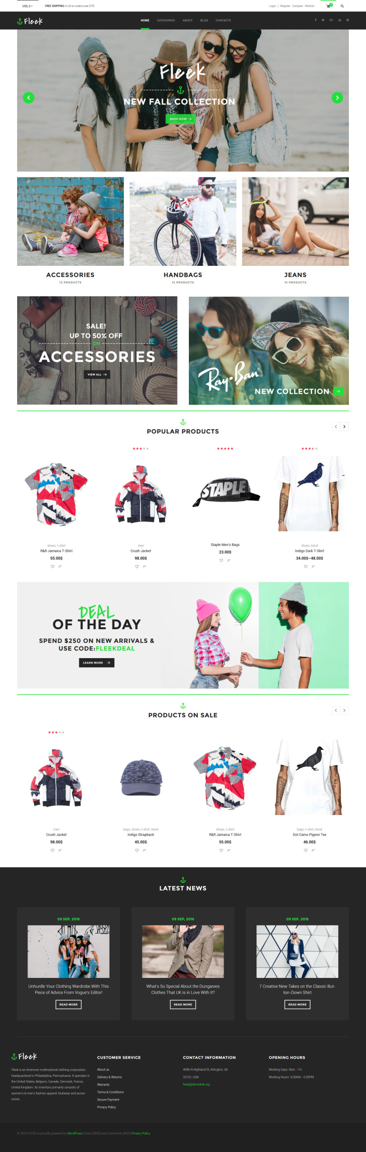 Fleek Urban Fashion Store WooCommerce Themes