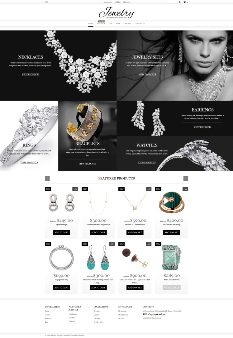 Jewelry eCommerce Shopify Theme #60058
