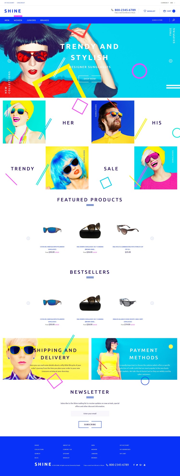 Shine Sunglasses Store Shopify Theme