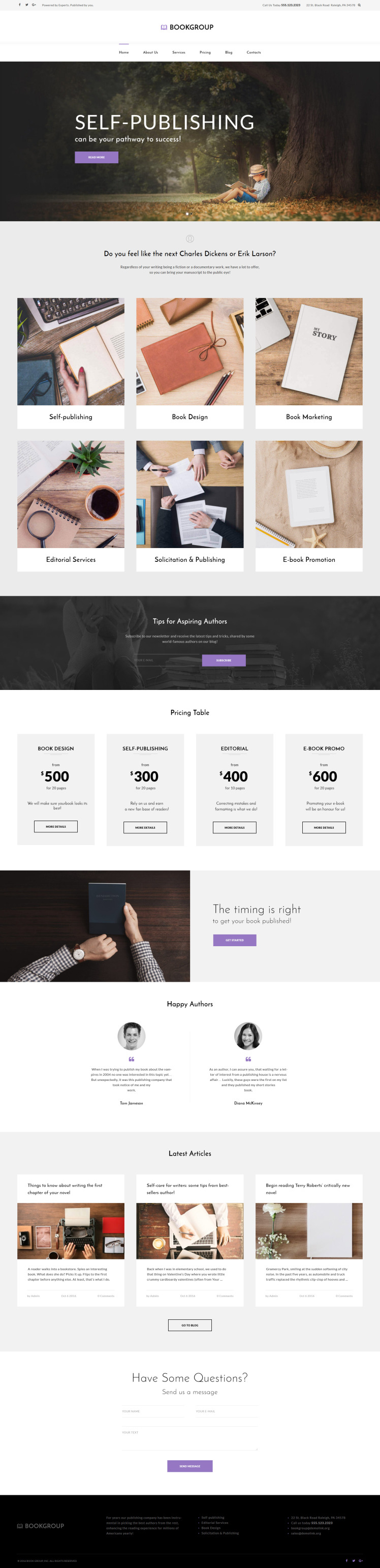 BookGroup Book Publishing WordPress Theme
