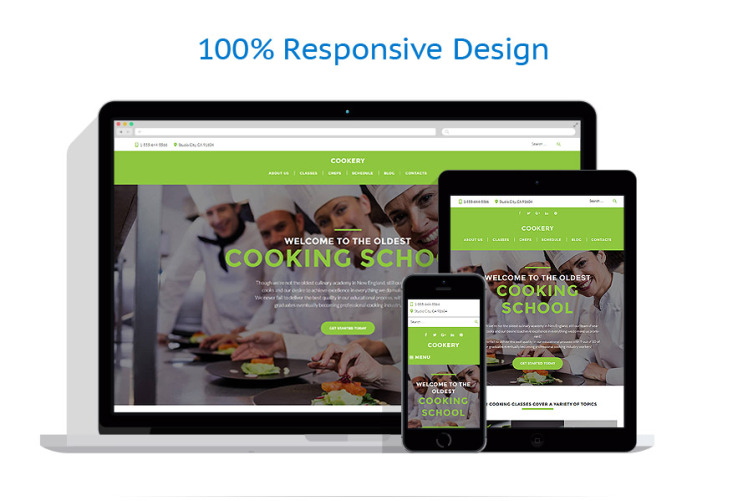 Cooking - Culinary School Responsive WordPress Theme #60130