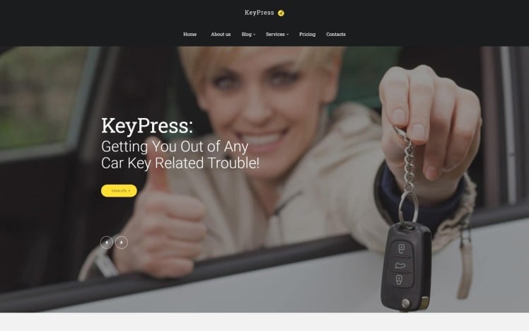 KeyPress Car Key Replacement Service WordPress Theme