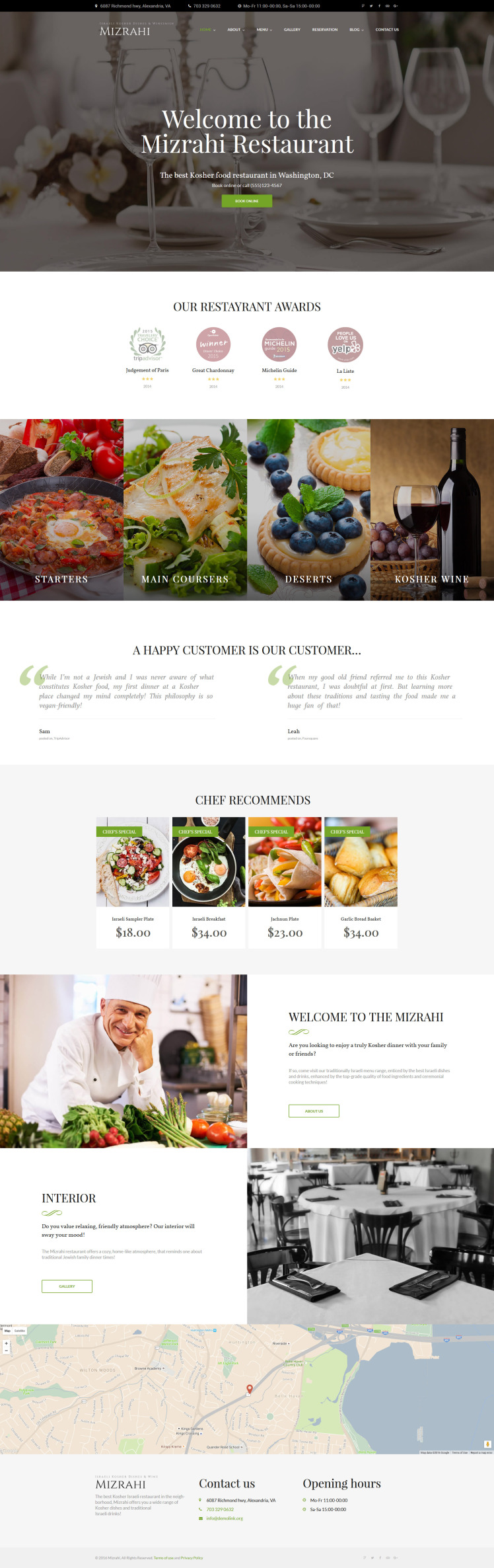Mizrahi Kosher Restaurant WordPress Theme