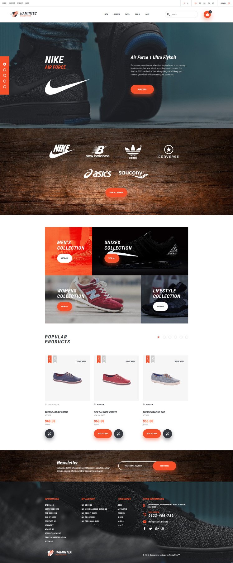 Hamintec Sneakers Store PrestaShop Themes