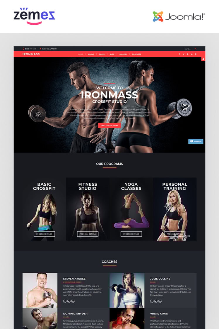 IronMass Fitness Joomla Templates