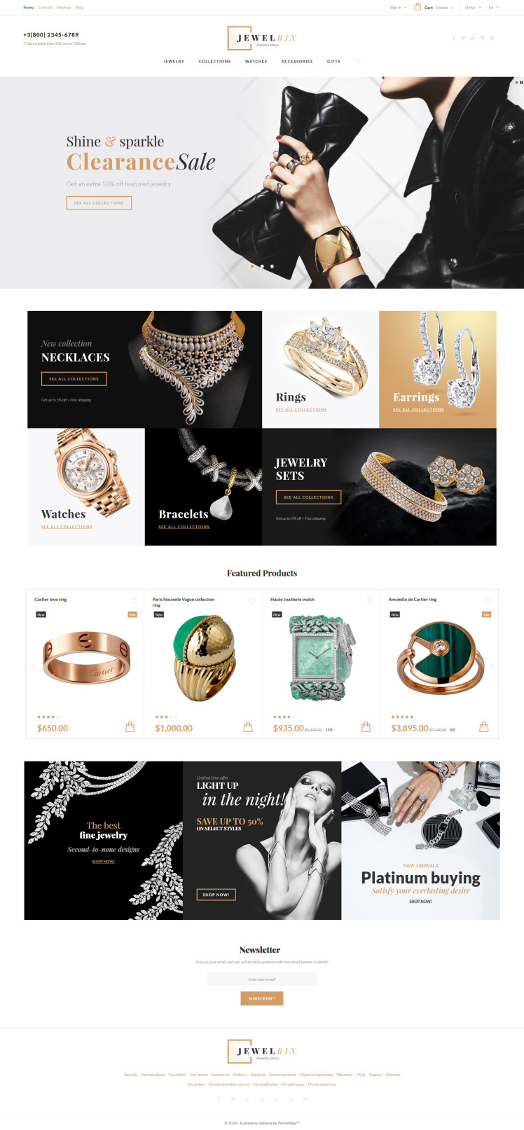 Jewelrix Jewelry Store PrestaShop Themes