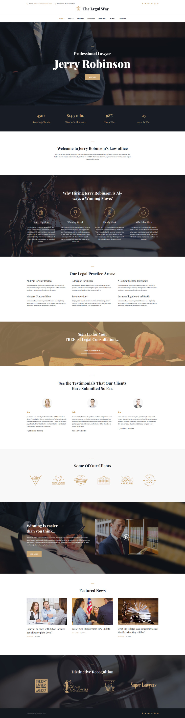 The Legal Way Lawyer Attorney WordPress Theme