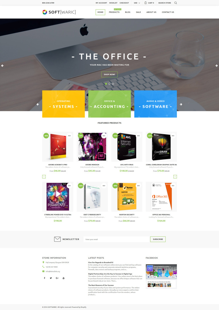 Soft Waric Software Online Store Responsive Shopify Theme #61210