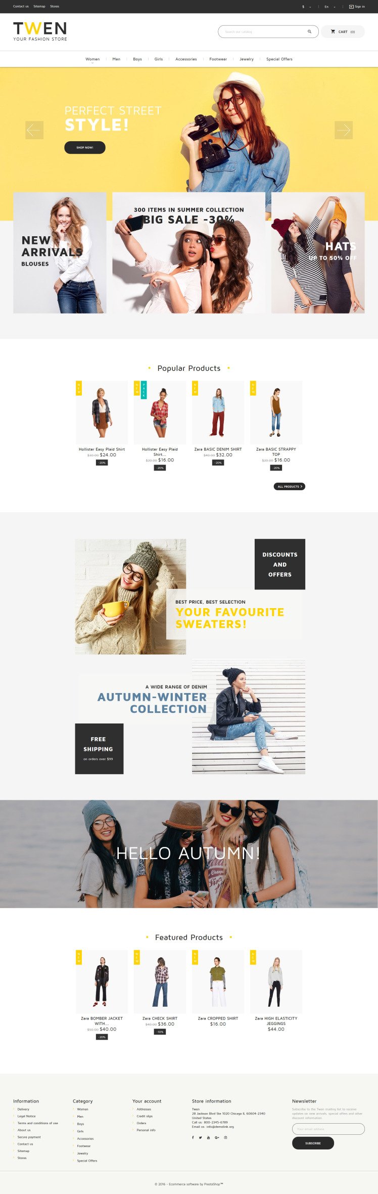 Twen Fashion Store Responsive PrestaShop Themes