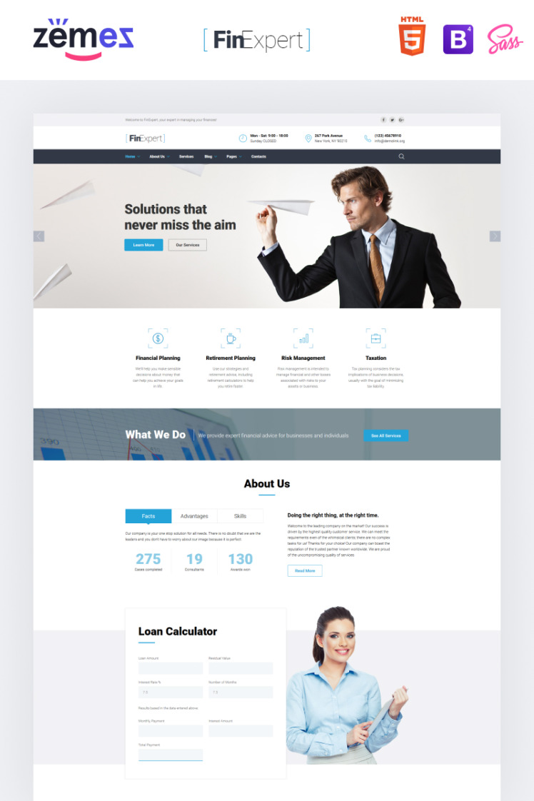 Financial Advisor Responsive Website Template