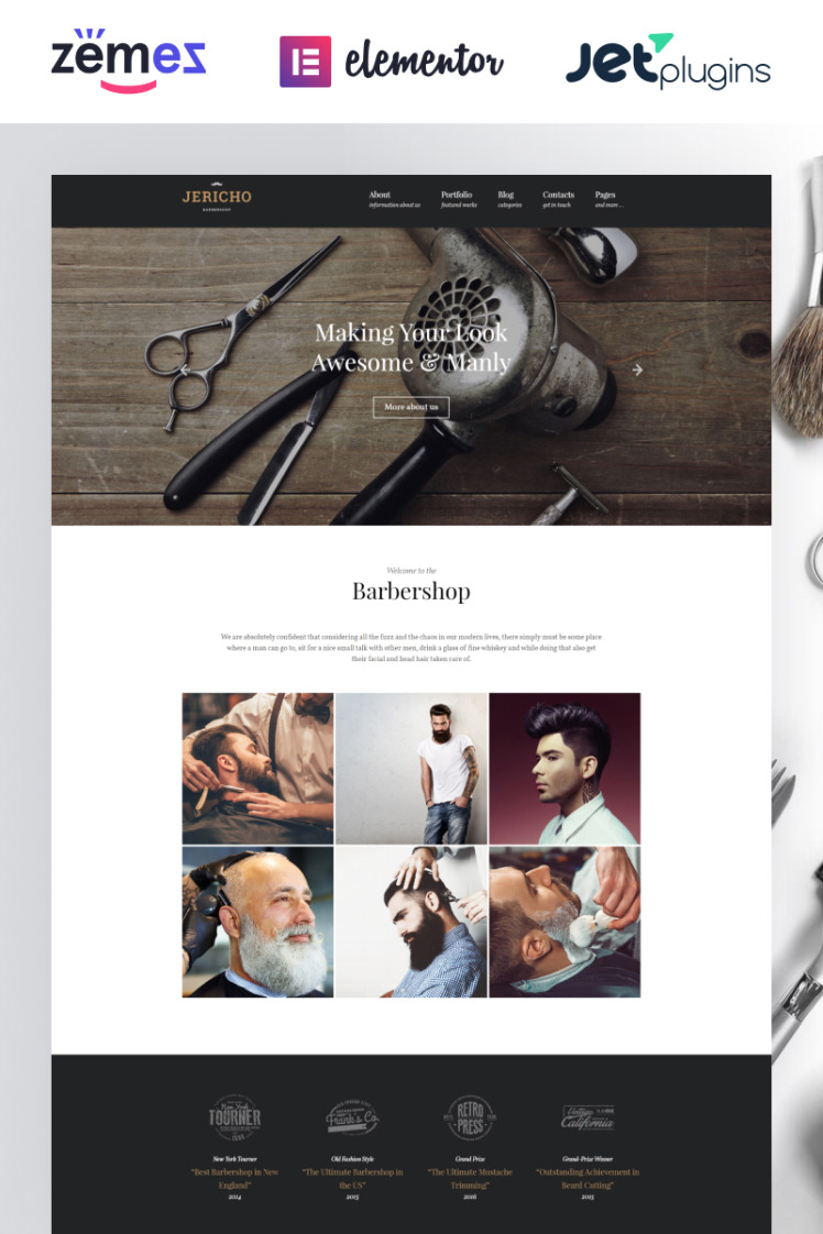 Jericho Barber Shop Modern WordPress Theme