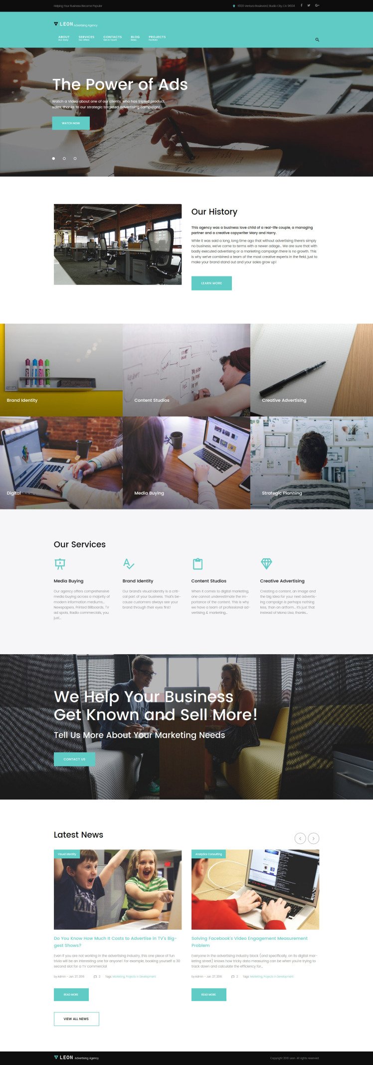 Leon advertising marketing and SEO agency WordPress Theme