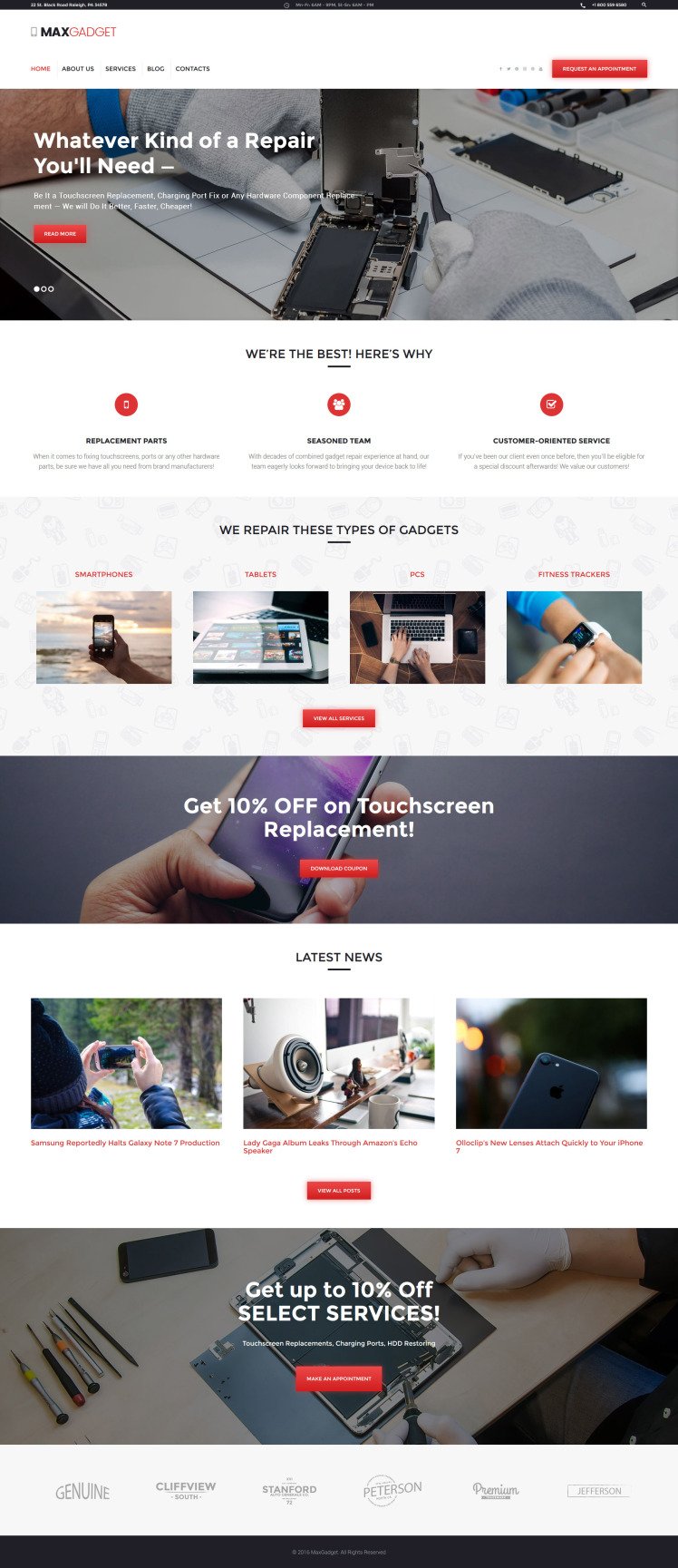 MaxGadget Computer Maintenance Electronics Repair WordPress Theme