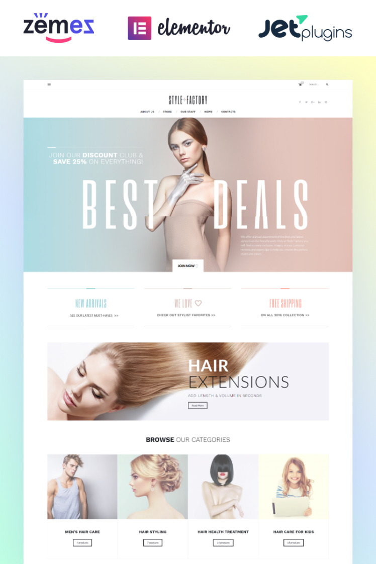 Style Factory Hair Care amp Hair Styling WooCommerce Theme