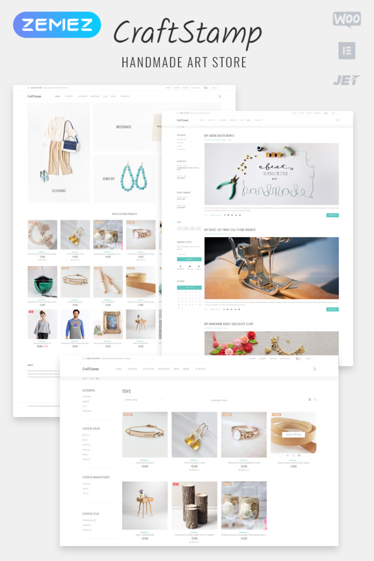 Craftstamp Handmade Art Store Elementor WooCommerce Theme