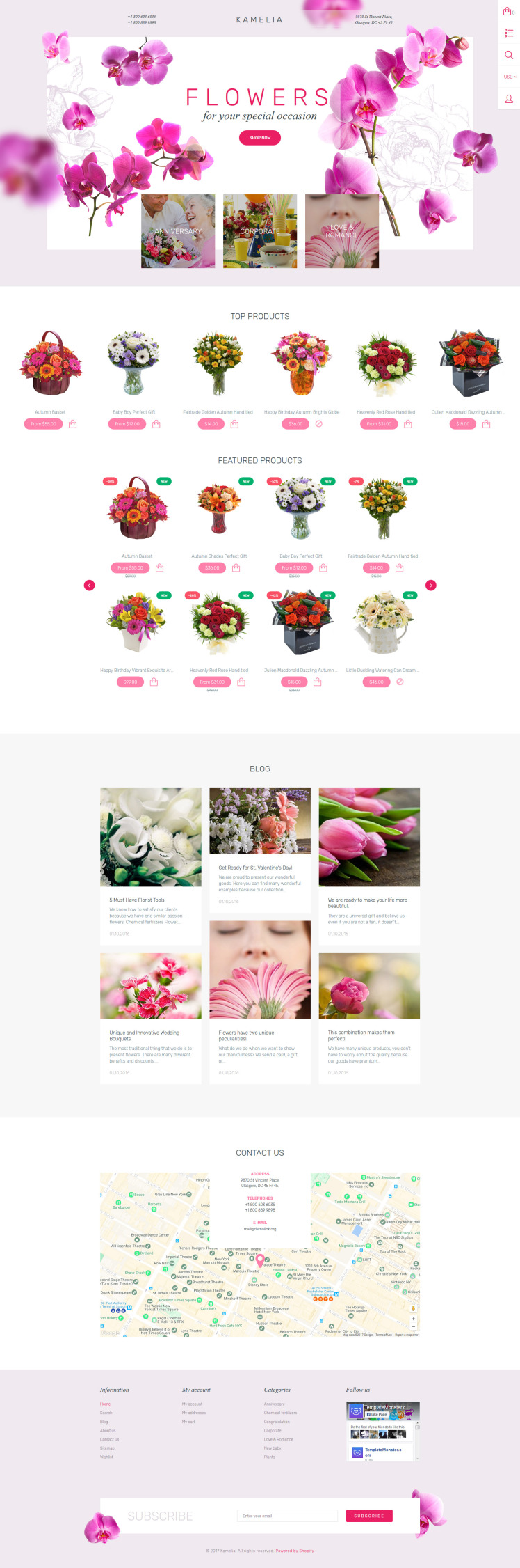 Flower Shop Responsive Shopify Theme #62003