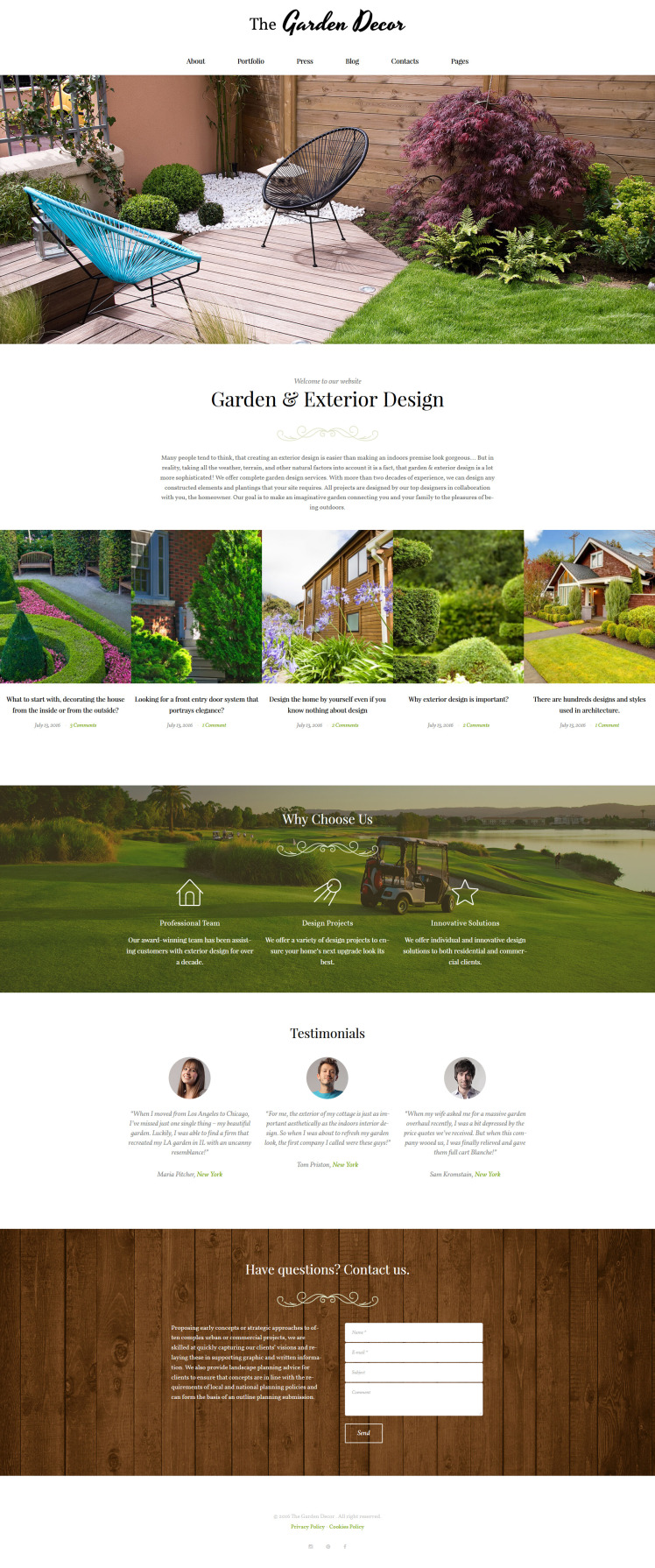 Garden Decor And Exterior Design Responsive WordPress Theme