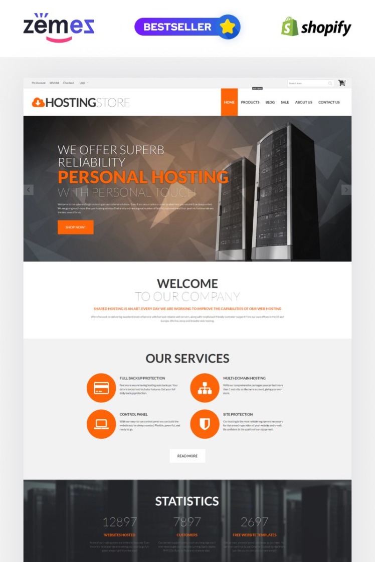 Hosting Store Hosting Software Shopify Theme
