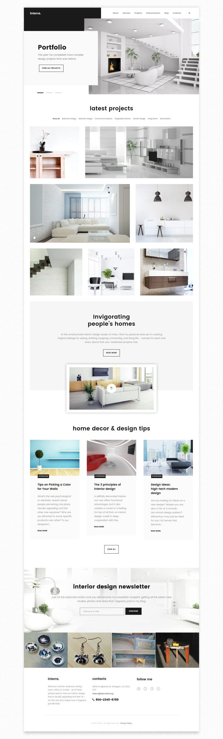 Interra Interior Designer Portfolio WordPress Theme