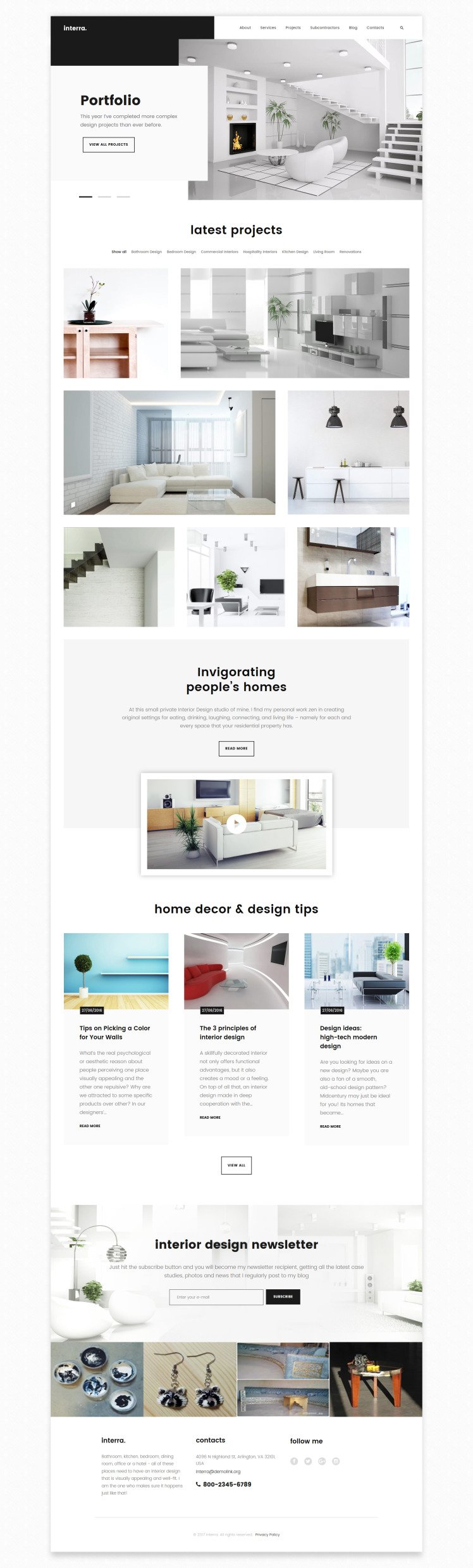 Interra Interior Designer Portfolio WordPress Themes