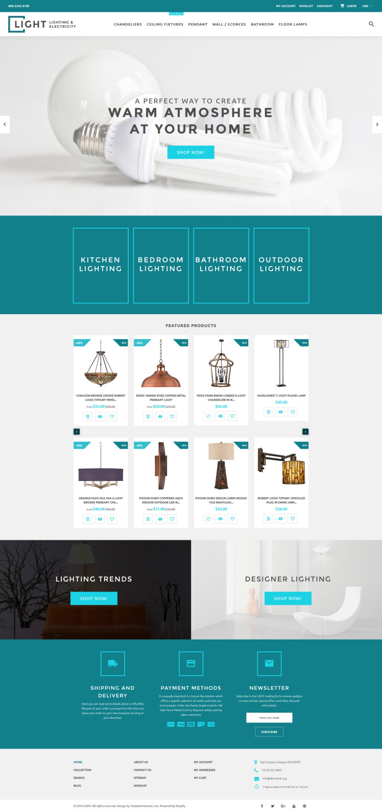 Light Lighting Electricity Shopify Theme #62005