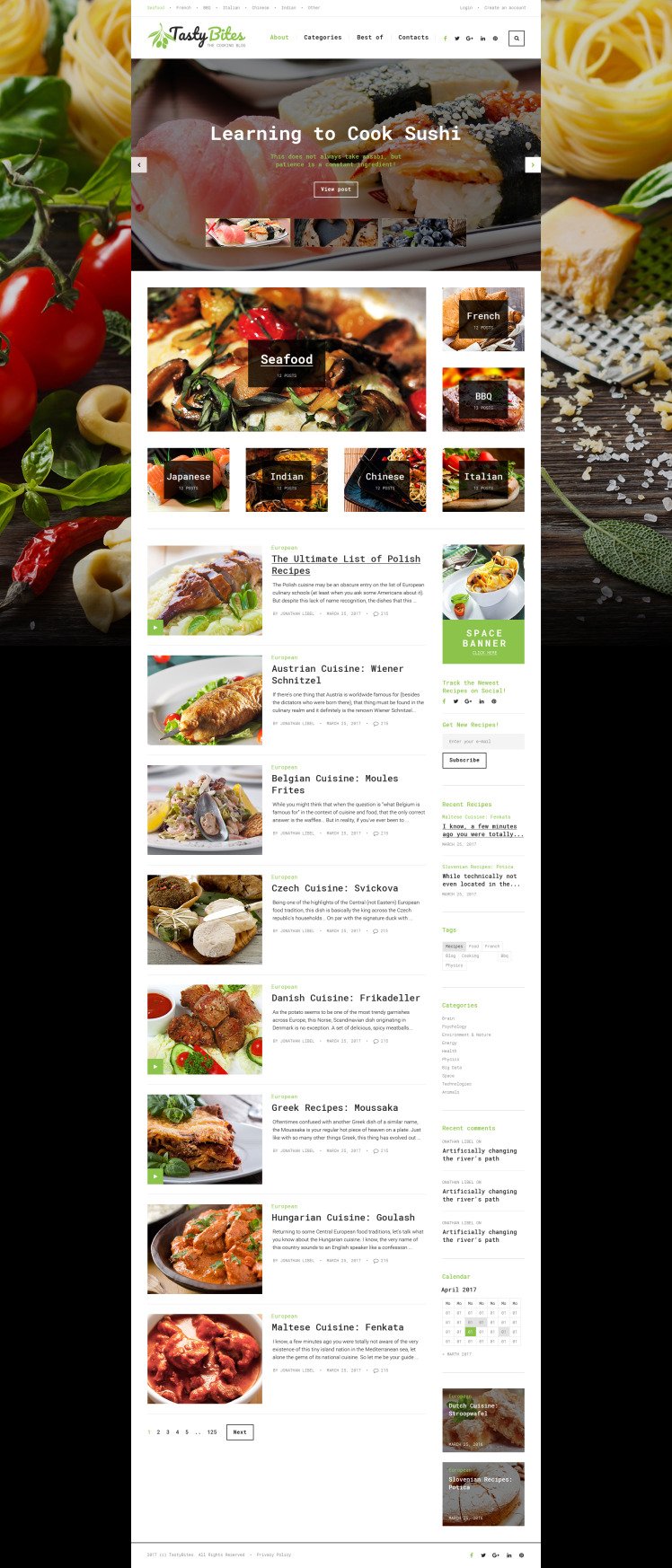 TastyBites Recipe Food Blog WordPress Theme
