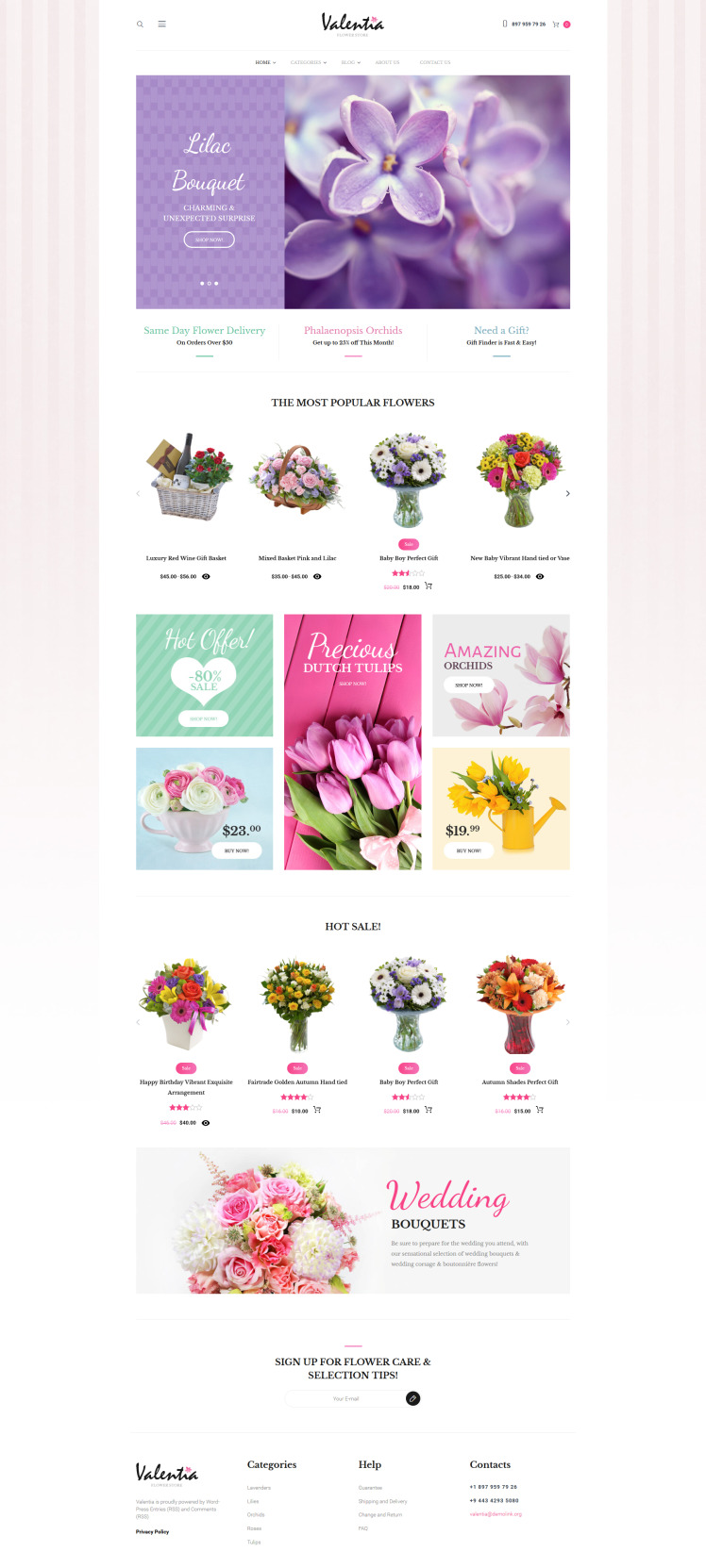 Valentia Flower Store WooCommerce Theme