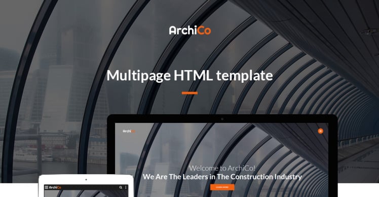 ArchiCo - Construction Company Responsive Multipage Website Template #62144