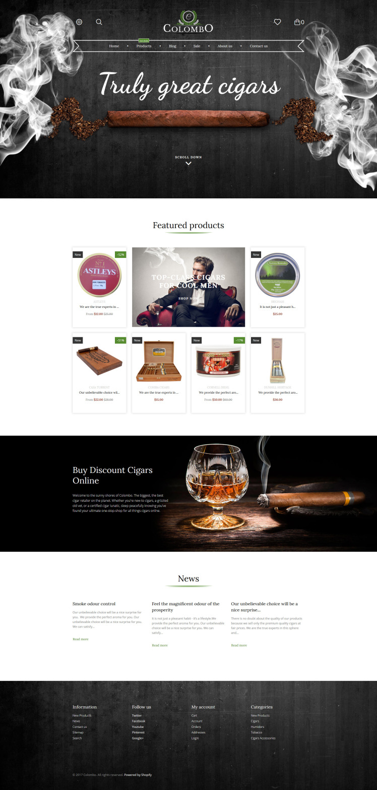 Colombo Tobacco Shopify Theme #62199