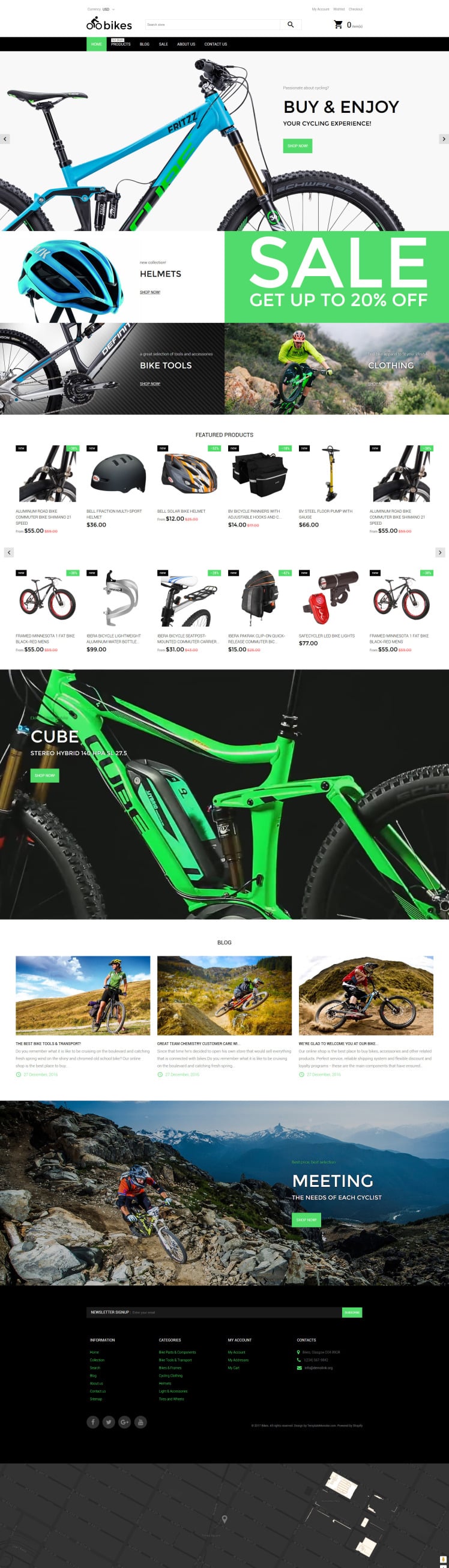 Cycling Responsive eCommerce Shopify Theme #62167